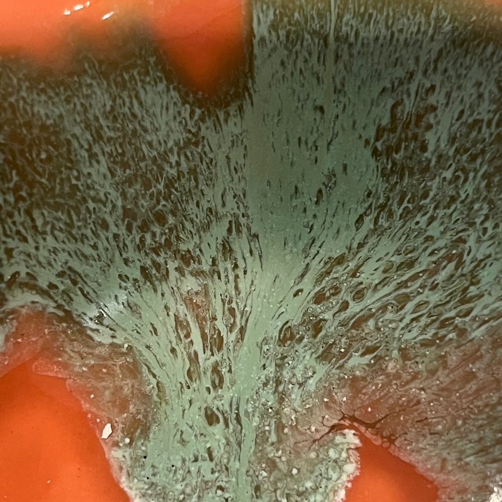 Handcrafted Orange and Green Ceramic Decorative Bowl - Picture 4 of 8